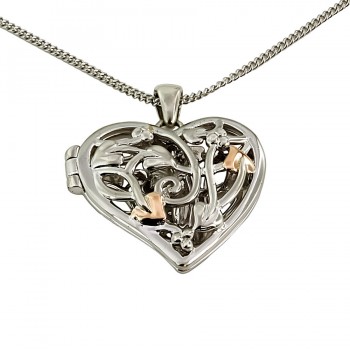 Silver & 9ct gold Clogau Locket with chain
